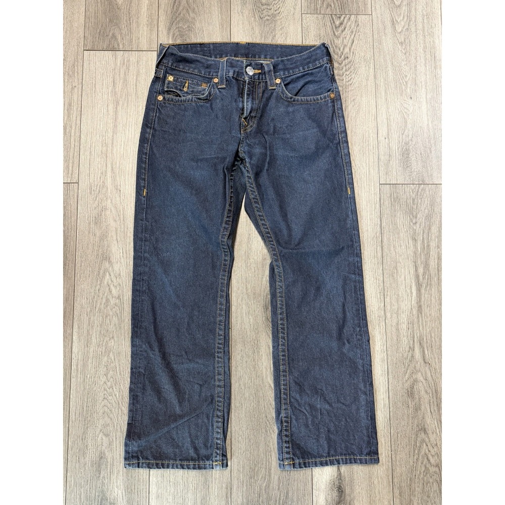 True Religion Men's Straight Leg Blue Jeans Size 32X30